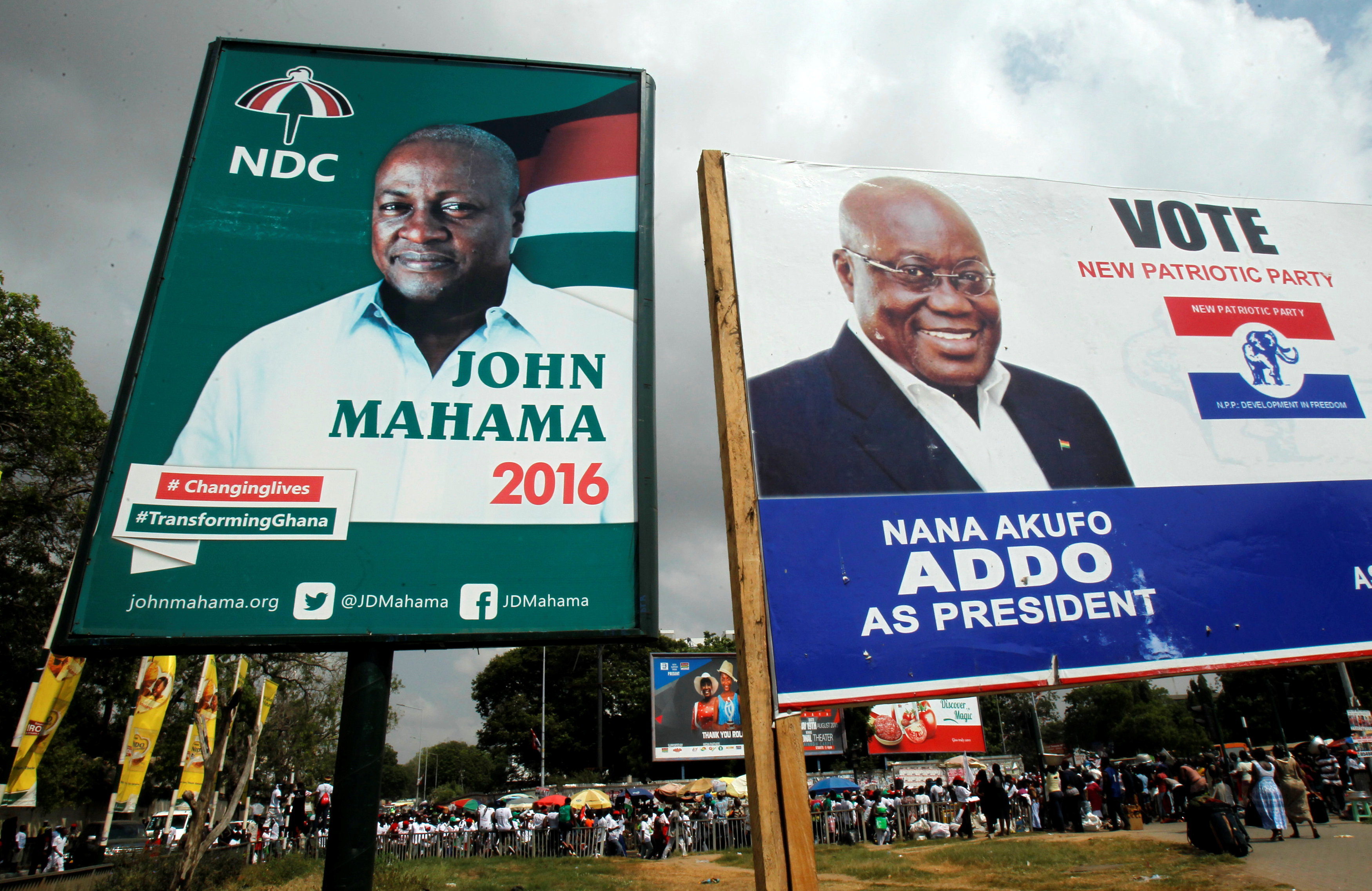 A Campaign Billboard Shows John Dramani Mahama Ghanas President And National Democratic 5422